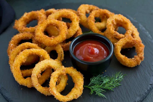 onion rings ,hush puppies,and chicken nuggets